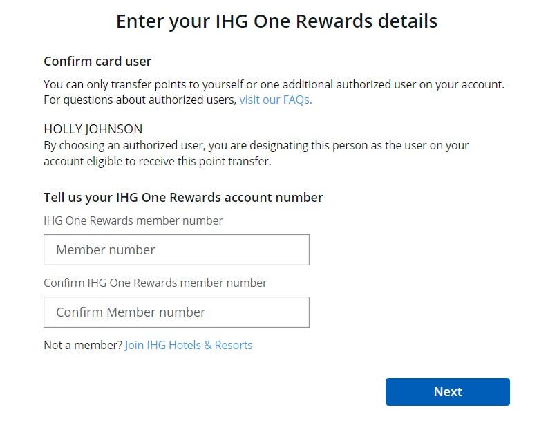 Link your IHG One Rewards account to your Chase Ultimate Rewards account to transfer points