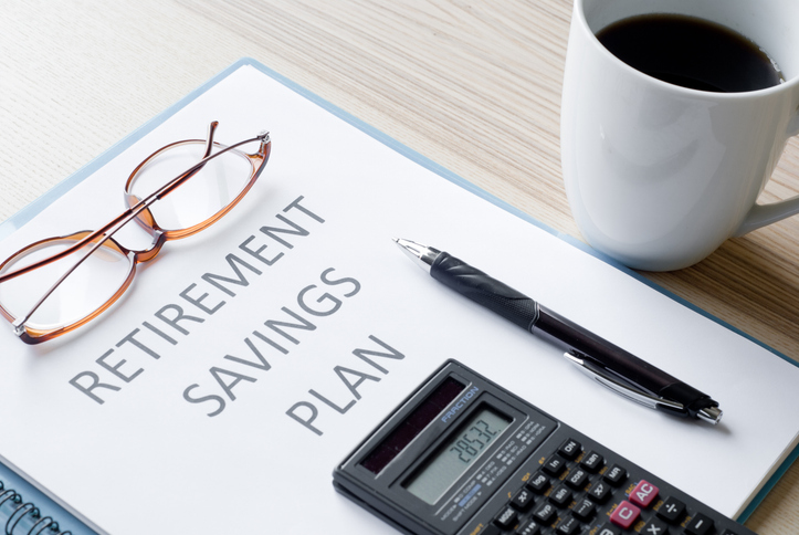 Closeup of paperwork for a retirement plan.